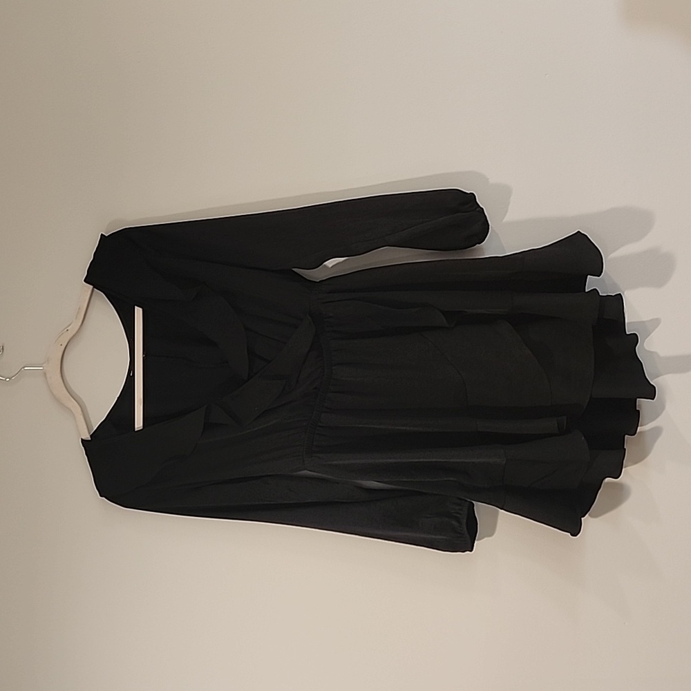 Black long sleeve mini dress
